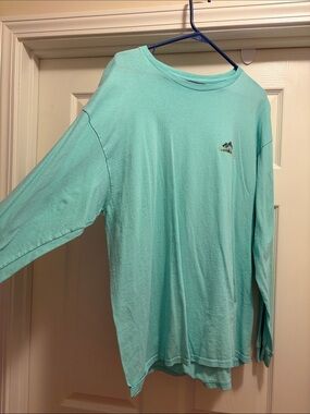 crown & ivy Mint Green Tee with Palm Tree Embroidery